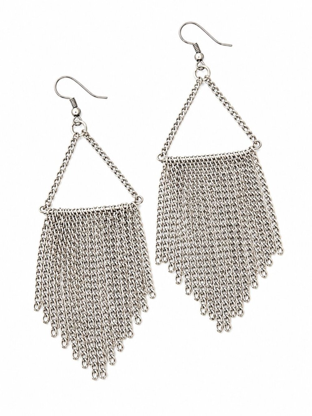 Paparazzi Silver Chain Fringe Earrings